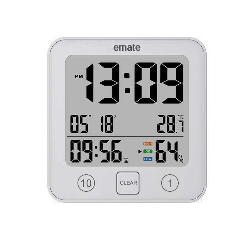 Imite стенен часовник - електронно движение, батерийно захранване, термометър, таймер за обратно броене, квадратен, модерен дизайн