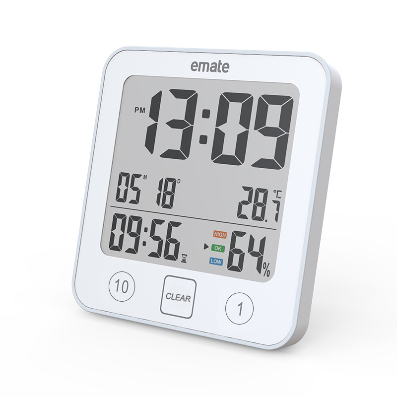 Imite стенен часовник - електронно движение, батерийно захранване, термометър, таймер за обратно броене, квадратен, модерен дизайн