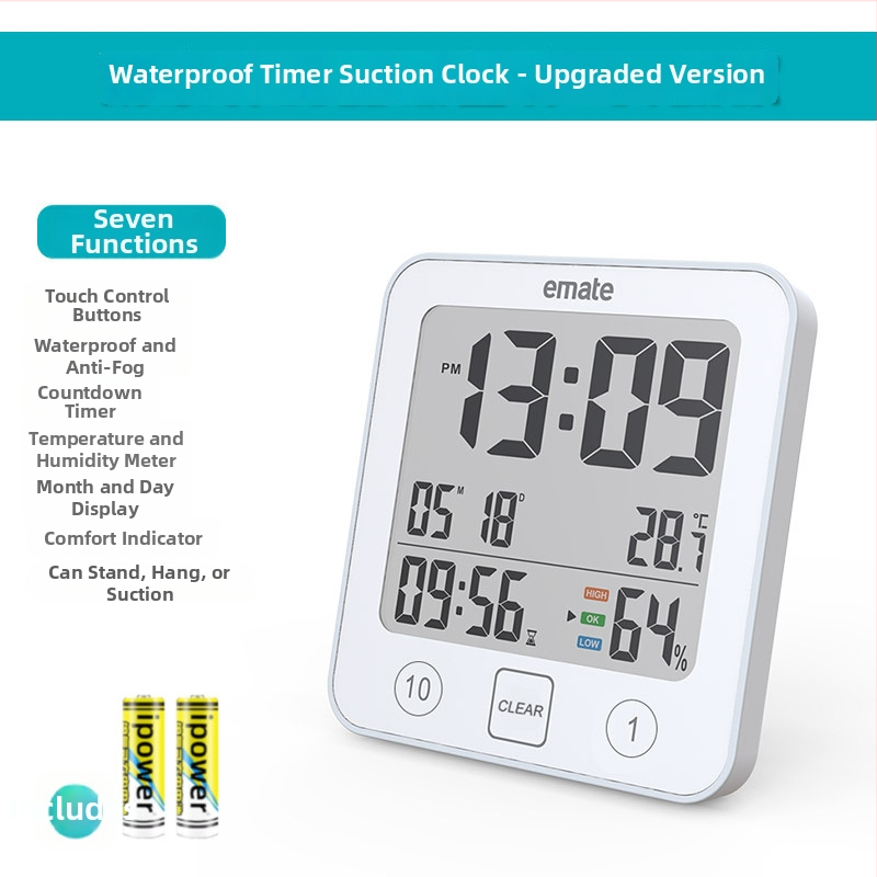 Imite стенен часовник - електронно движение, батерийно захранване, термометър, таймер за обратно броене, квадратен, модерен дизайн