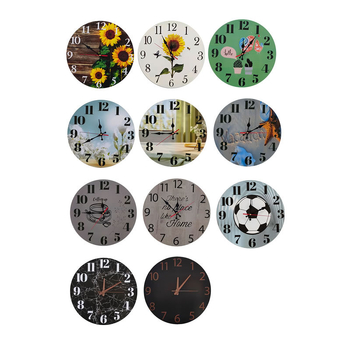 Zidni sat od ploče gustoće, kružni, jednostran, kretanje sekundne kazaljke, svjetsko vrijeme