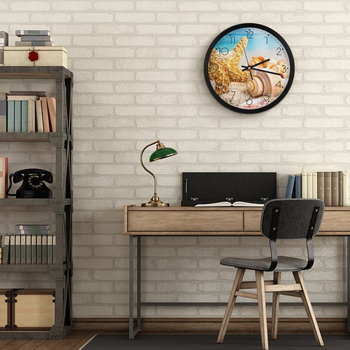 Стенно часовник с кръгла форма, прост стил, кварцово движение с плавен ход, аналогов дисплей със стрелки и цифри, батерийно захранване