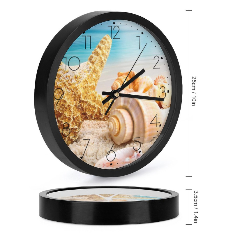 Стенно часовник с кръгла форма, прост стил, кварцово движение с плавен ход, аналогов дисплей със стрелки и цифри, батерийно захранване