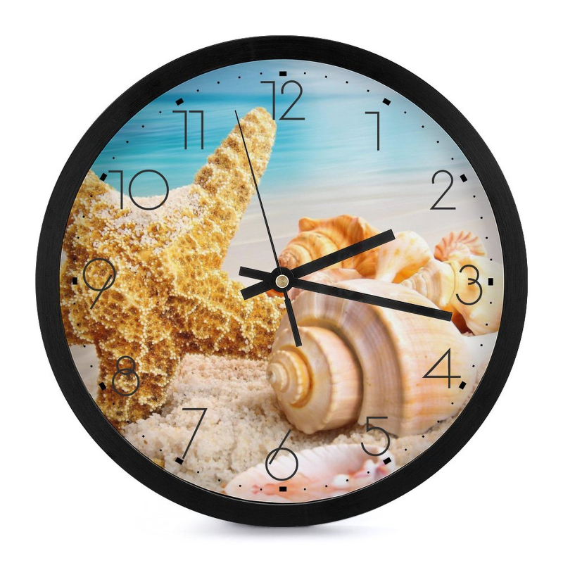 Стенно часовник с кръгла форма, прост стил, кварцово движение с плавен ход, аналогов дисплей със стрелки и цифри, батерийно захранване