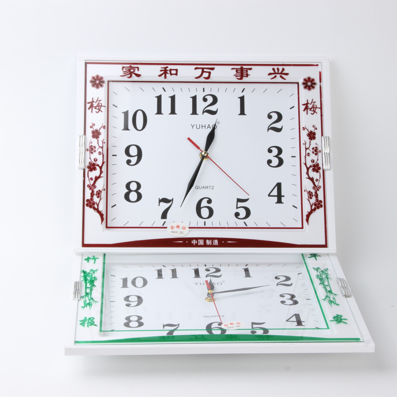 Стенно часовник, модел 6602, кварцов двигател Seagull, квадратен корпус, аналогов дисплей с стрелки