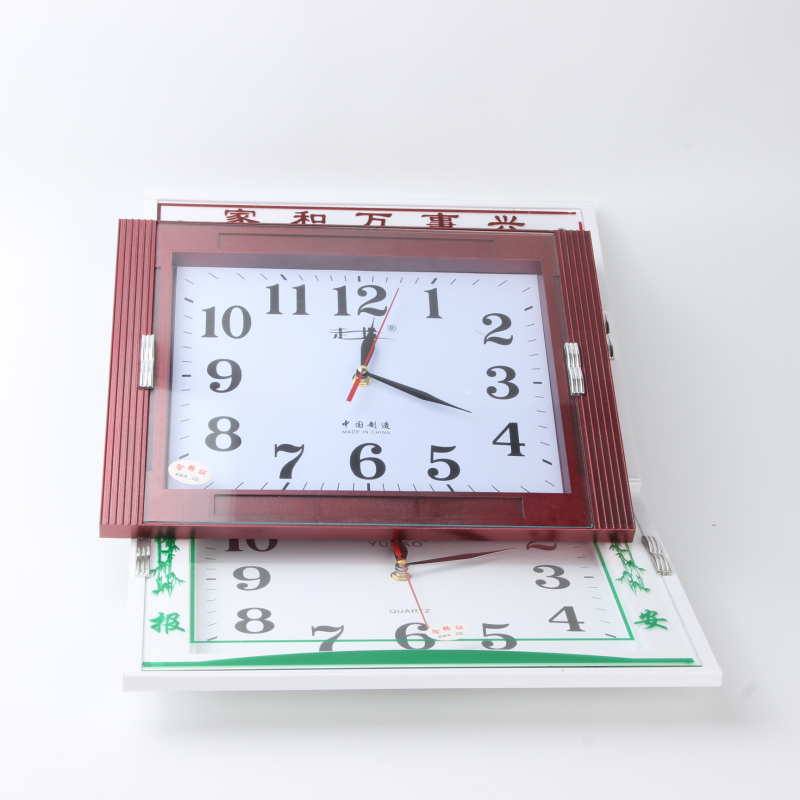 Стенно часовник, модел 6602, кварцов двигател Seagull, квадратен корпус, аналогов дисплей с стрелки