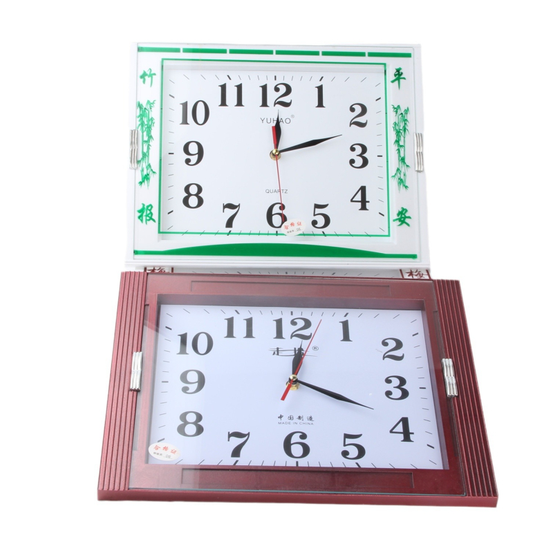 Стенно часовник, модел 6602, кварцов двигател Seagull, квадратен корпус, аналогов дисплей с стрелки