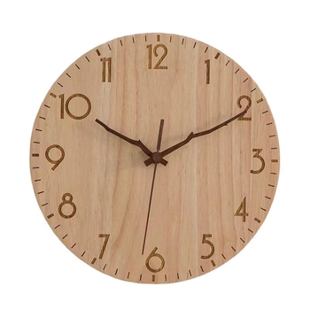 Стилен скандинавски дървен модерен стенен часовник за дневна и трапезария, безшумен декоративен дизайн, метална кутия, циферблат от смола и метал, батерийно захранване, механичен двигател