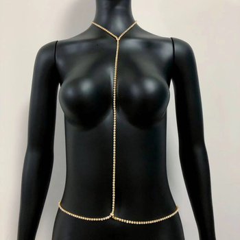 Body chain с кристални камъни, женски екзотичен стил, електроплатинг, персонализация налична