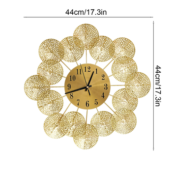 Стенен часовник с кварцов механизъм, батерийно захранване, железен арт корпус, метален циферблат, показалка
