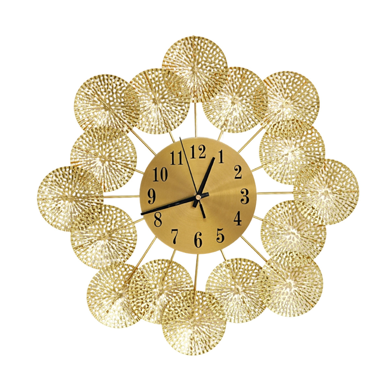 Стенен часовник с кварцов механизъм, батерийно захранване, железен арт корпус, метален циферблат, показалка