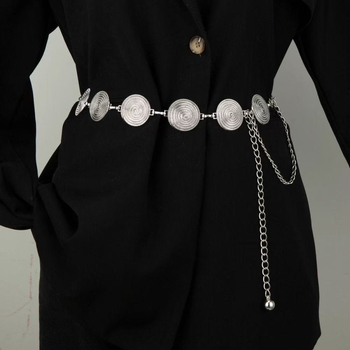 Метална талияна верига с кръгли вихрови звена, западен стил, многослойна талия, персонализируема