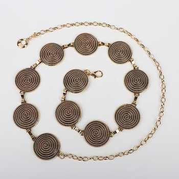 Метална талияна верига с кръгли вихрови звена, западен стил, многослойна талия, персонализируема