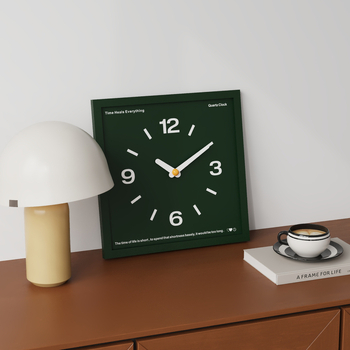 Стенен часовник в скандинавски стил със кварцов механизъм, батерийно захранване, цифров дисплей и възможност за персонализирано лого