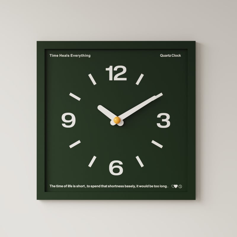 Стенен часовник в скандинавски стил със кварцов механизъм, батерийно захранване, цифров дисплей и възможност за персонализирано лого