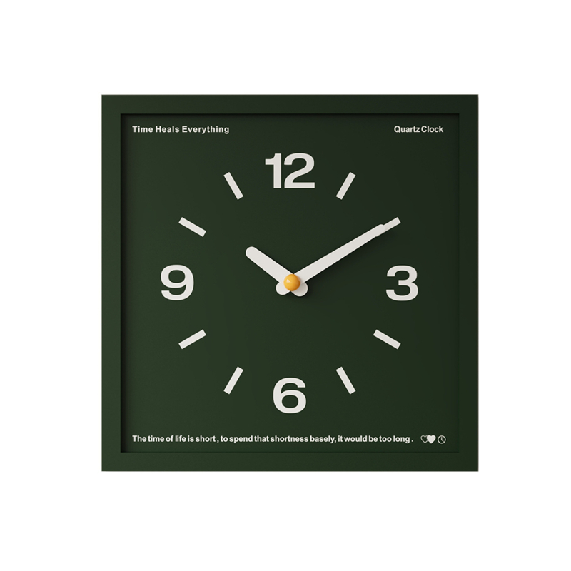 Стенен часовник в скандинавски стил със кварцов механизъм, батерийно захранване, цифров дисплей и възможност за персонализирано лого