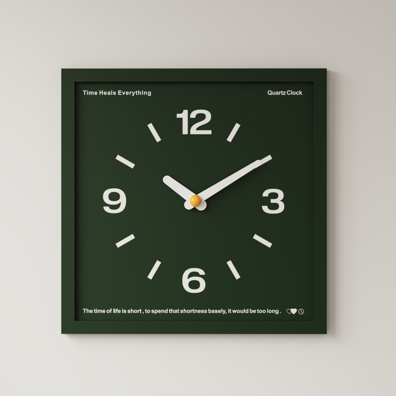 Стенен часовник в скандинавски стил със кварцов механизъм, батерийно захранване, цифров дисплей и възможност за персонализирано лого