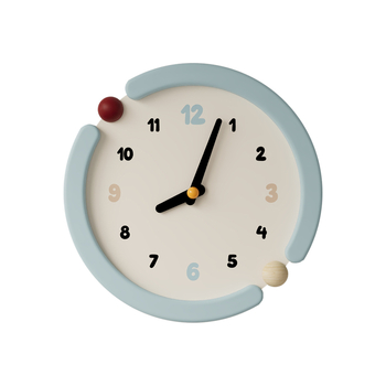 Стенен часовник (Нордичен минималистичен дизайн; тих кварцов механизъм; захранване от батерия; циферблат: масивно дърво + кожа)