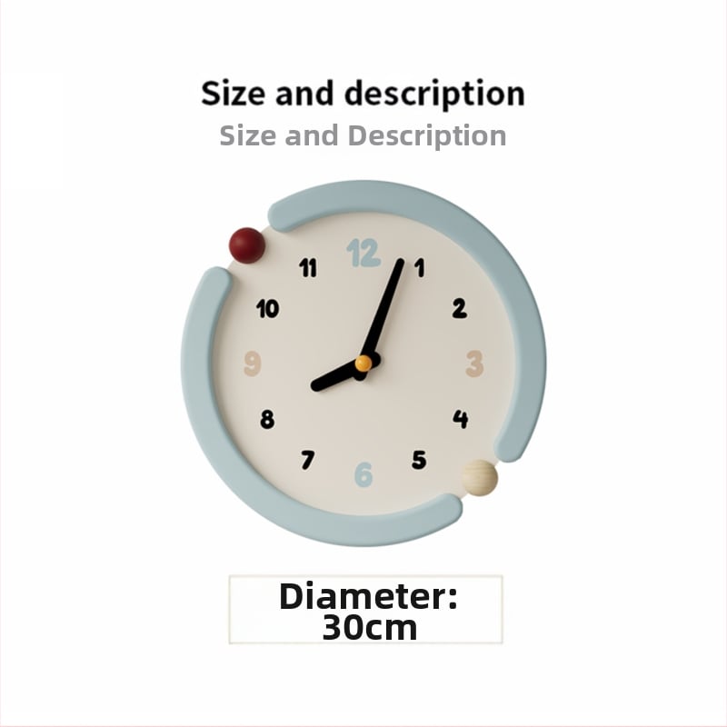 Стенен часовник (Нордичен минималистичен дизайн; тих кварцов механизъм; захранване от батерия; циферблат: масивно дърво + кожа)