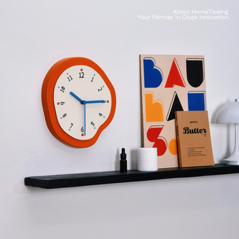 Стенно часовник с кварцов механизъм Sun movement (модел 13888), батерийно захранване, корпус и циферблат от смола, декоративна арт рамка.