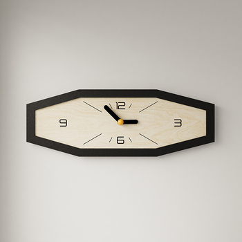 Японски стил стенен часовник, ромбовидна форма, кожен циферблат, кварцов механизъм, батерийно захранване