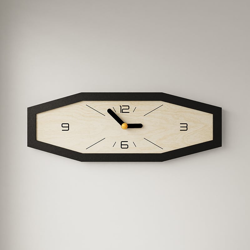 Японски стил стенен часовник, ромбовидна форма, кожен циферблат, кварцов механизъм, батерийно захранване