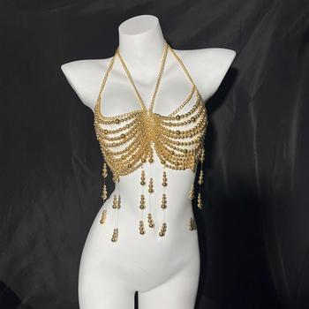 Верижна украса за тяло с перли и мъниста, ресни (електроплакиране, стил Elegant, серия Princess)