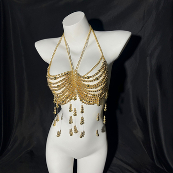 Верижна украса за тяло с перли и мъниста, ресни (електроплакиране, стил Elegant, серия Princess)