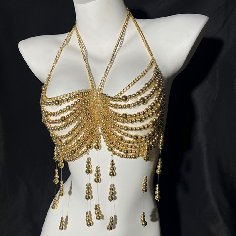 Верижна украса за тяло с перли и мъниста, ресни (електроплакиране, стил Elegant, серия Princess)