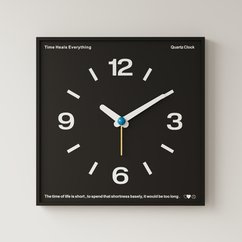 Стилен стенен часовник в скандинавски стил, едностранен, кварцов механизъм, батерия, възможност за печат на лого