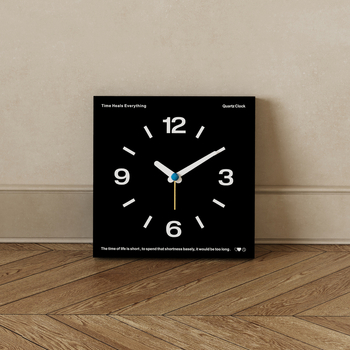 Стилен стенен часовник в скандинавски стил, едностранен, кварцов механизъм, батерия, възможност за печат на лого