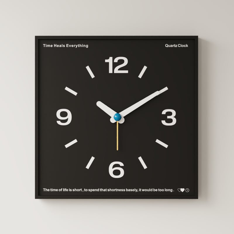 Стилен стенен часовник в скандинавски стил, едностранен, кварцов механизъм, батерия, възможност за печат на лого