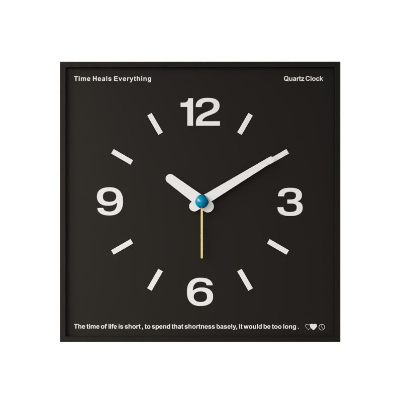 Стилен стенен часовник в скандинавски стил, едностранен, кварцов механизъм, батерия, възможност за печат на лого