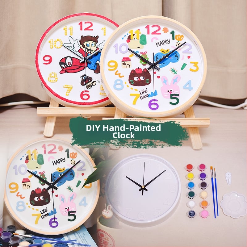 Стенно часовник – кръгъл пластмасов циферблат, батерийно захранване, електронно движение 8878W, показване с ръце и цифри, печат на лого