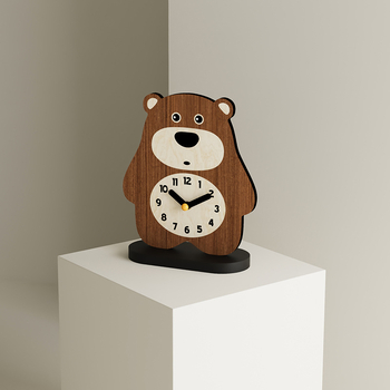 Десктоп часовник с кварцов механизъм, батерийно захранван, овален корпус, нордически стил
