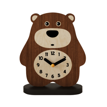 Десктоп часовник с кварцов механизъм, батерийно захранван, овален корпус, нордически стил