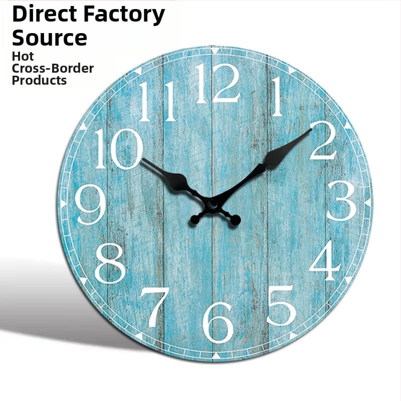 Стенно часовник CQ-2035 | Кварцов механизм Seiko | Дървен циферблат | Захранване от батерия | Кръгъл, прост дизайн