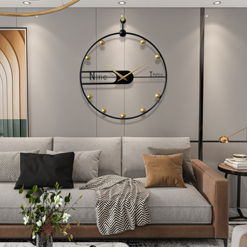 Стенен часовник – модерен минималистичен дизайн, кръгъл метален циферблат, батерийно захранване, аналогов механизъм Sun movement 12888, дебелина 14 мм