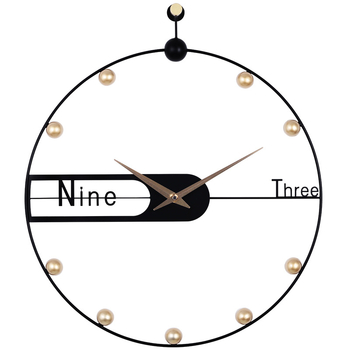 Стенен часовник – модерен минималистичен дизайн, кръгъл метален циферблат, батерийно захранване, аналогов механизъм Sun movement 12888, дебелина 14 мм