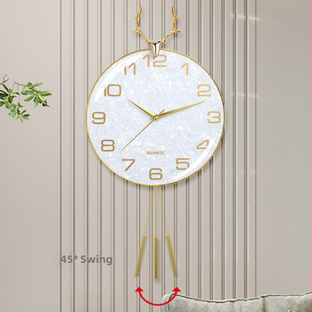 Nástenné hodiny - Nordic roh dizajn, ľahký luxus pre obývaciu izbu, kvarc, tichý chod, batériový pohon, kovové puzdro a ciferník