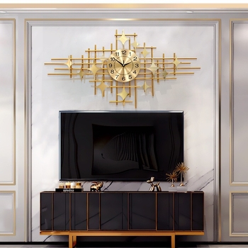 Съвременен стенен часовник, батерийно захранване, плавен ход на секундната стрелка, метален корпус, метален циферблат