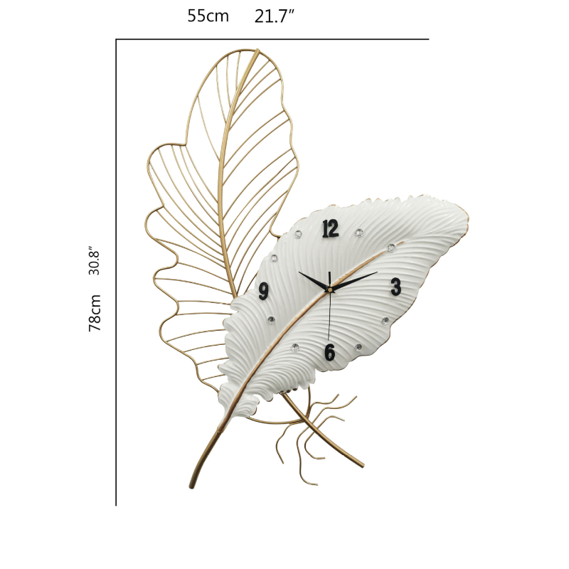 Стенен часовник – скандинавски стил, батерийно захранване, електронно движение, метален корпус