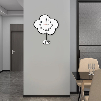 Стенно часовник W-222, карикатурен стил, аналогов циферблат с LED дисплей, корпус от акрил и циферблат от органично стъкло, едностранен, батерийно захранване, декоративен часовник със световно време