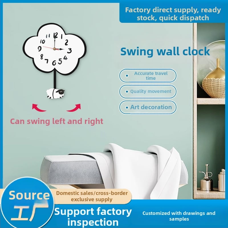 Стенно часовник W-222, карикатурен стил, аналогов циферблат с LED дисплей, корпус от акрил и циферблат от органично стъкло, едностранен, батерийно захранване, декоративен часовник със световно време