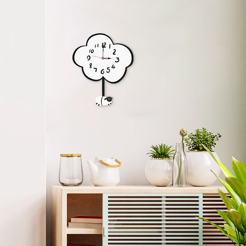 Стенно часовник W-222, карикатурен стил, аналогов циферблат с LED дисплей, корпус от акрил и циферблат от органично стъкло, едностранен, батерийно захранване, декоративен часовник със световно време