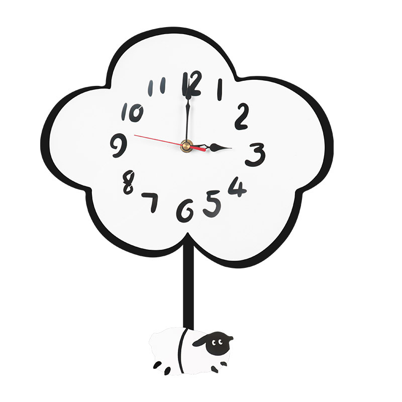 Стенно часовник W-222, карикатурен стил, аналогов циферблат с LED дисплей, корпус от акрил и циферблат от органично стъкло, едностранен, батерийно захранване, декоративен часовник със световно време