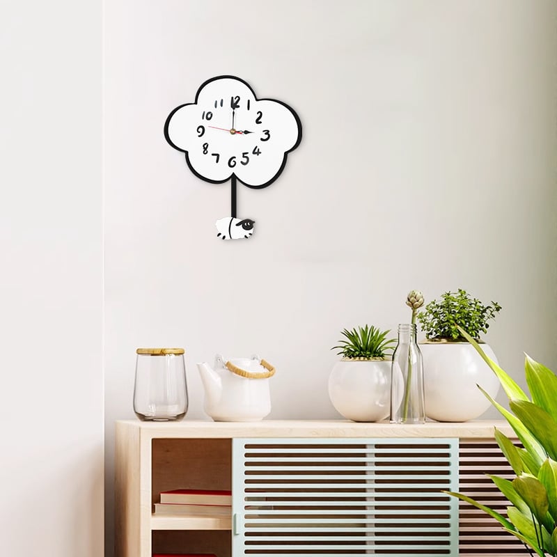 Стенно часовник W-222, карикатурен стил, аналогов циферблат с LED дисплей, корпус от акрил и циферблат от органично стъкло, едностранен, батерийно захранване, декоративен часовник със световно време