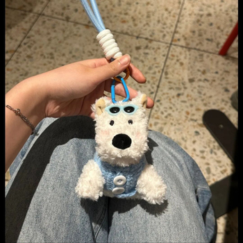 Уест Хайлънд териер плюшено кученце за чанта – ключодържател, къс плюш, PP памук за пълнеж