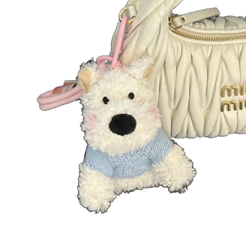 Уест Хайлънд териер плюшено кученце за чанта – ключодържател, къс плюш, PP памук за пълнеж