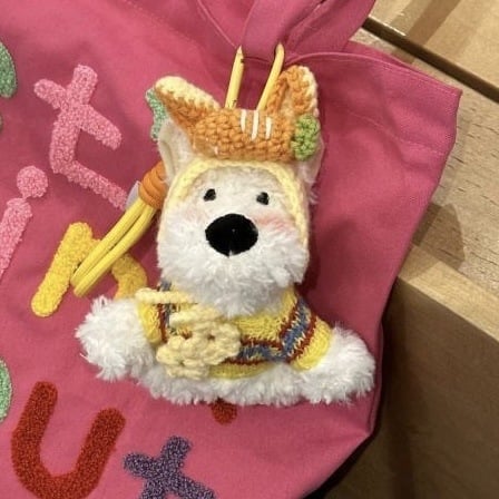 Уест Хайлънд териер плюшено кученце за чанта – ключодържател, къс плюш, PP памук за пълнеж