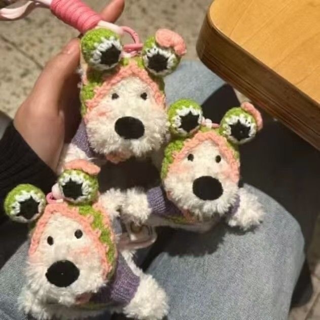 Уест Хайлънд териер плюшено кученце за чанта – ключодържател, къс плюш, PP памук за пълнеж